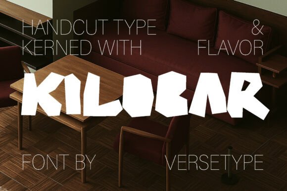 Kilobar Display Font: Paper Cutout Charm for Handmade Products