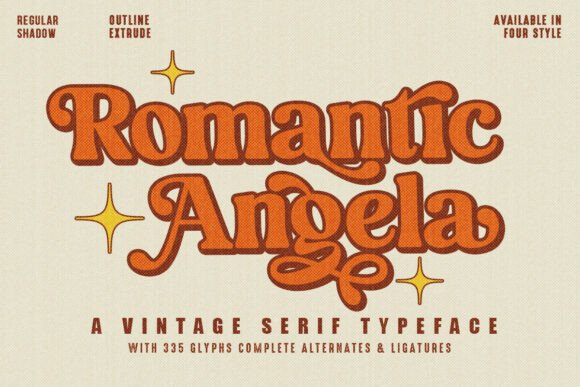 Romantic Angela: A Retro Display Serif Font for Editorial Design